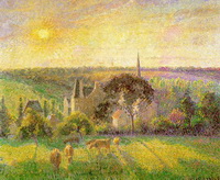Сельская местность. Церковь и ферма в Эраньи (К. Писсаро, 1895 г.)